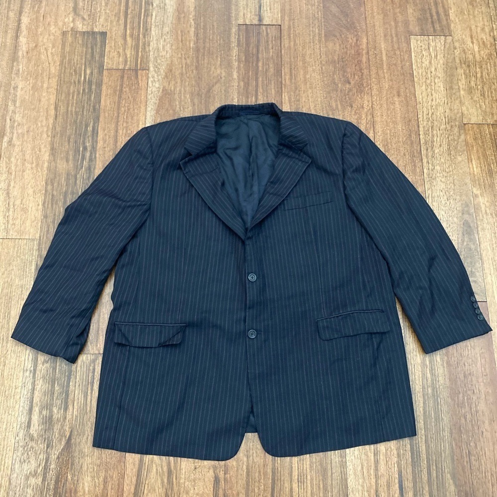 Burberry navy blue stripe mens blazer 50R